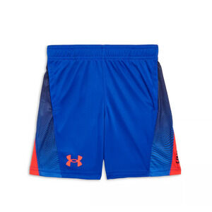 Under Armour Boys' Digital Warp Fade Print Basketball Shorts Blue Size 5 1328